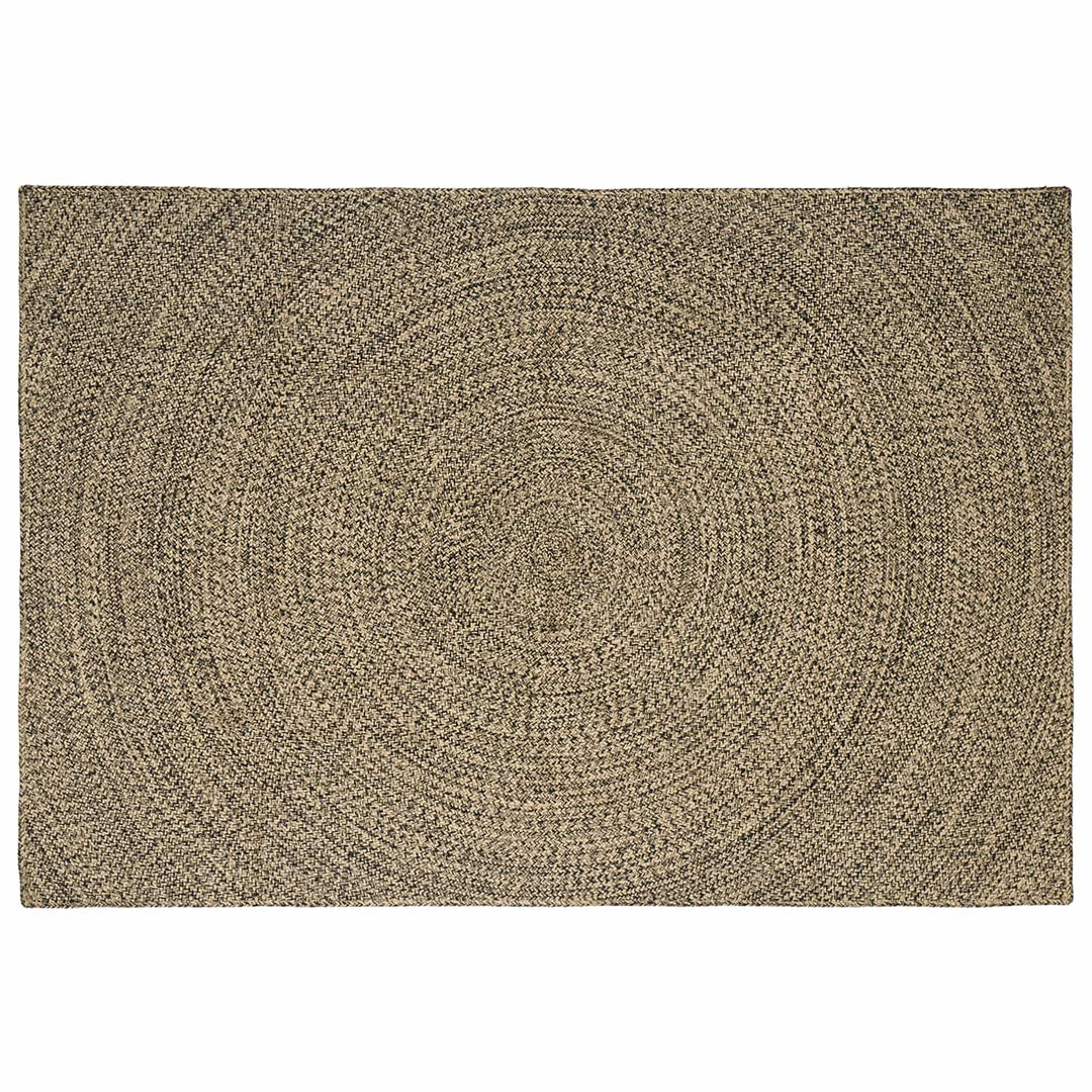 Områdetæpper Naturfarvet og sort 240 x 340 cm Jute