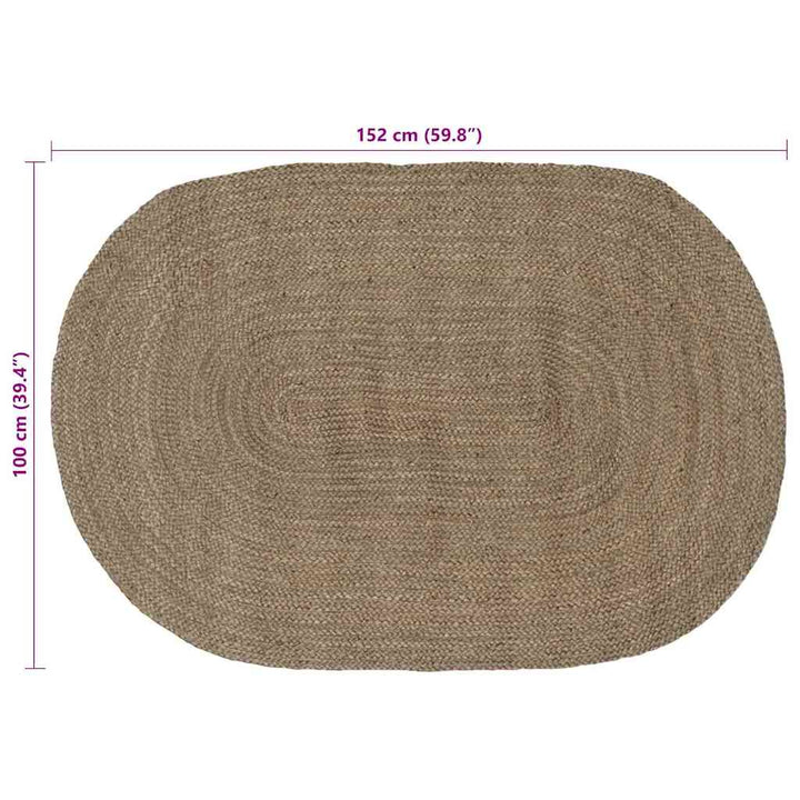 Områdetæpper Grå 100 x 152 cm Jute
