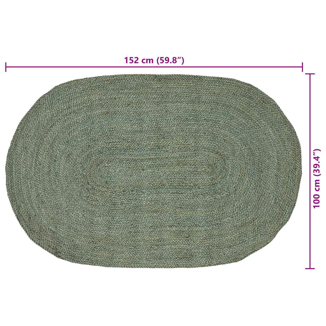 Områdetæpper Olivengrøn 100 x 152 cm Jute