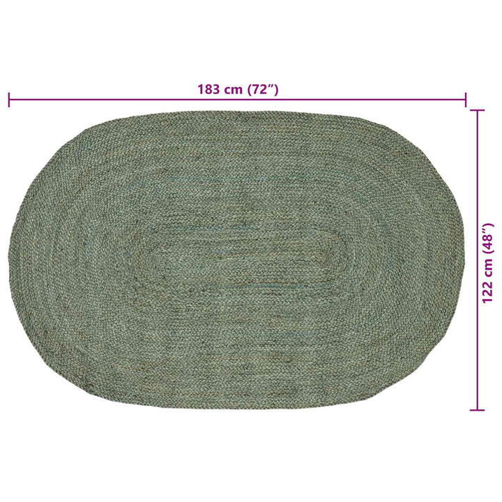 Områdetæpper Olivengrøn 122 x 183 cm Jute