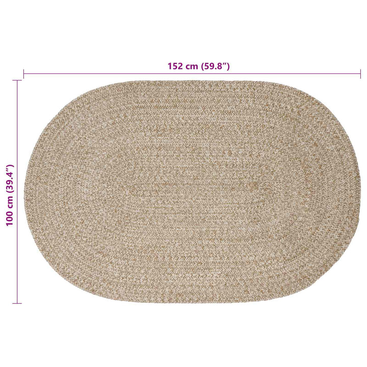 Områdetæpper Hvid 100 x 152 cm Jute