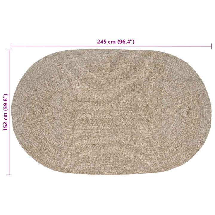 Områdetæpper Hvid 152 x 245 cm Jute