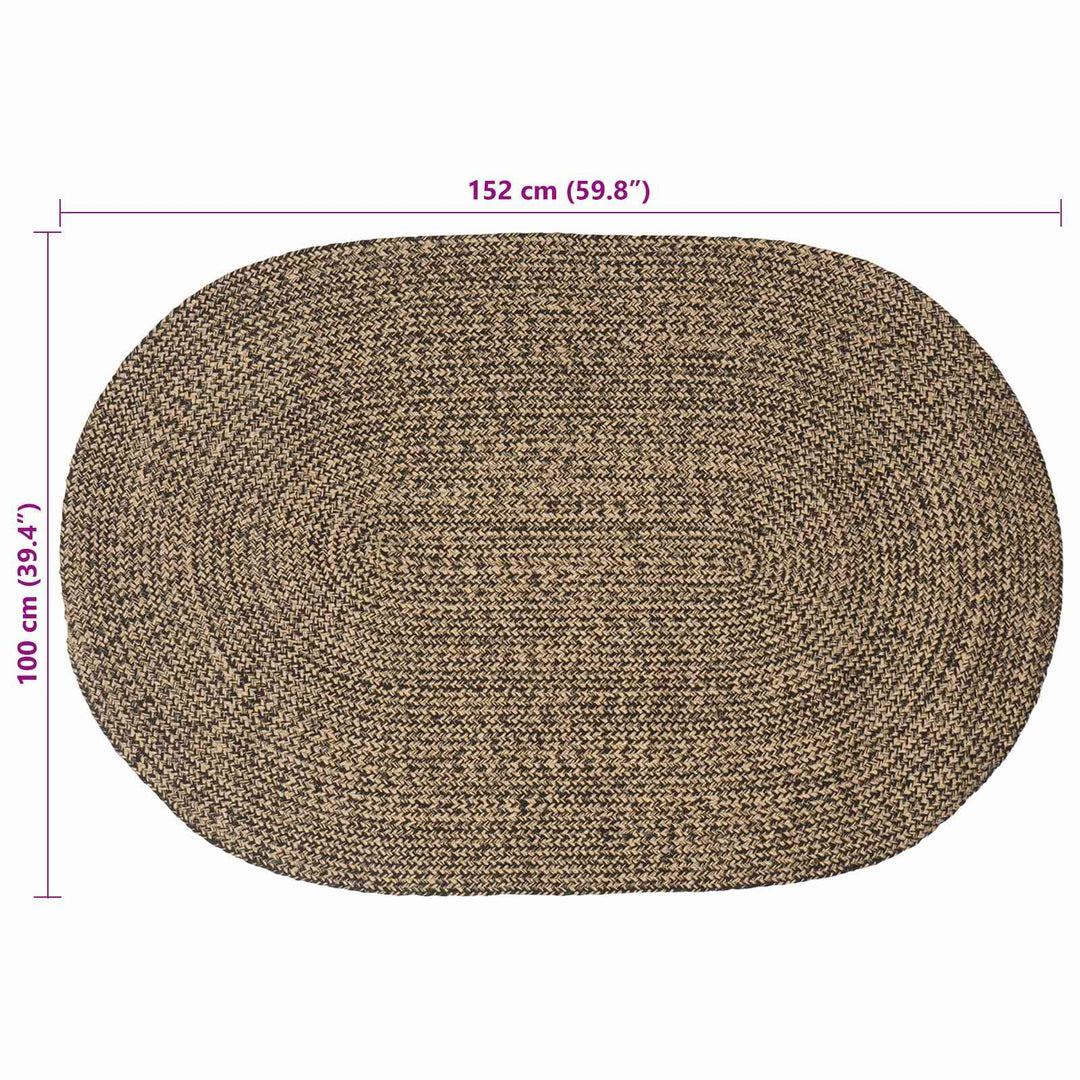 Områdetæpper Sort 100 x 152 cm Jute