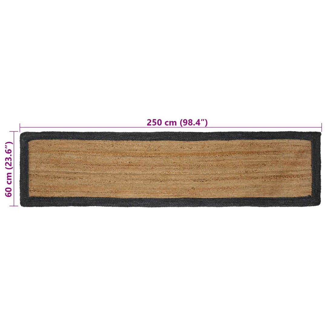Områdetæpper Mørkegrå 60 x 250 cm Jute
