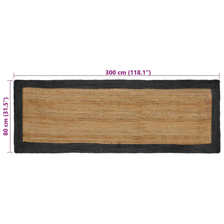 Områdetæpper Mørkegrå 80 x 300 cm Jute
