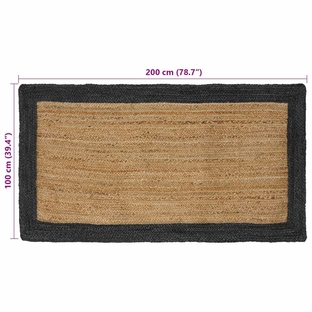 Områdetæpper Mørkegrå 100 x 200 cm Jute