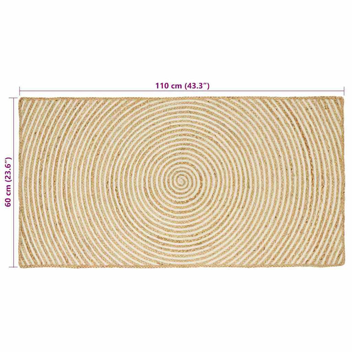 Områdetæpper Hvid 60 x 110 cm Jute