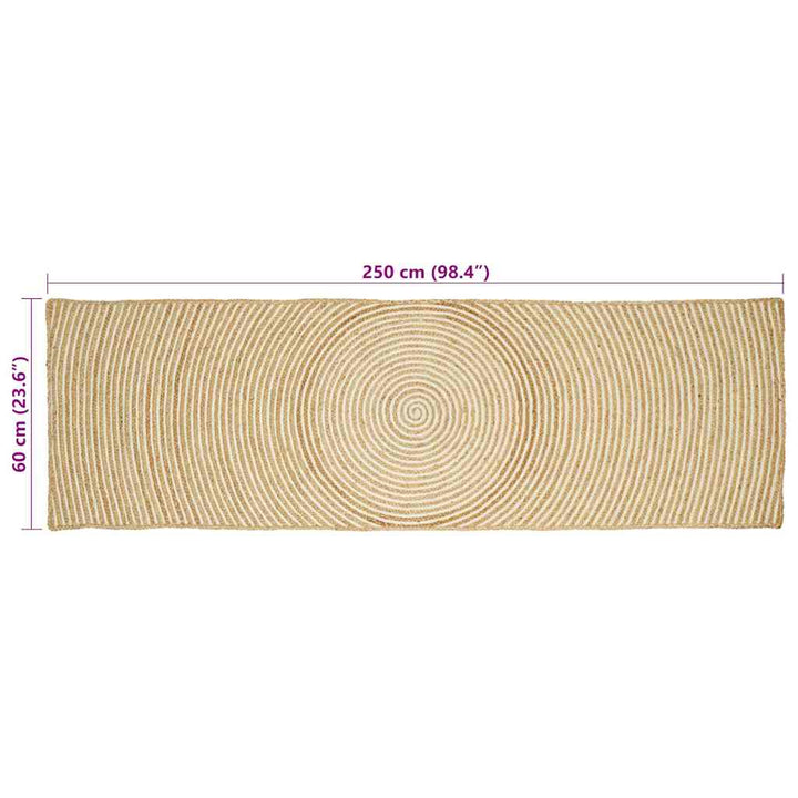 Områdetæpper Hvid 60 x 250 cm Jute