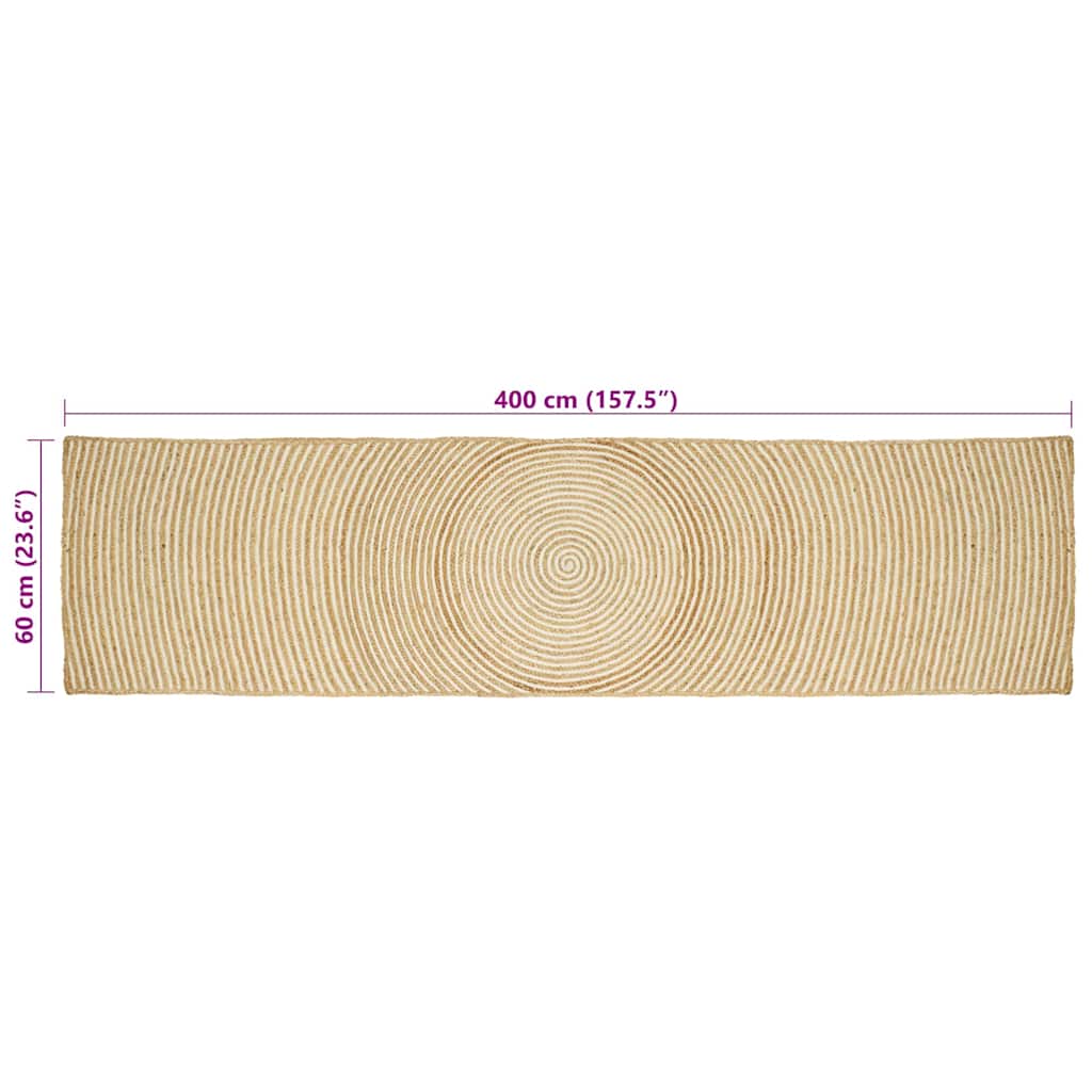 Områdetæpper Hvid 60 x 400 cm Jute