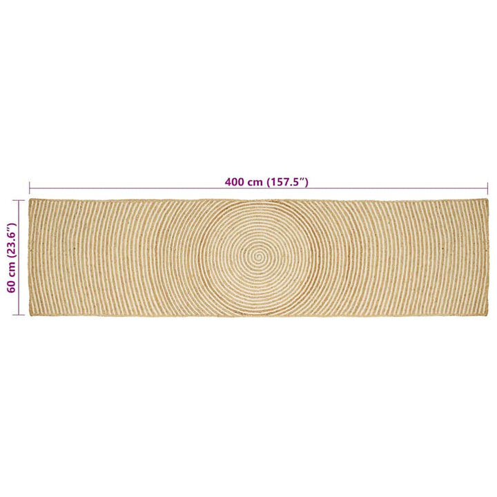Områdetæpper Hvid 60 x 400 cm Jute