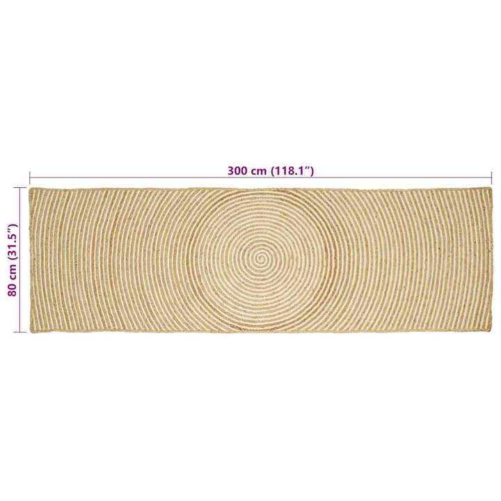 Områdetæpper Hvid 80 x 300 cm Jute