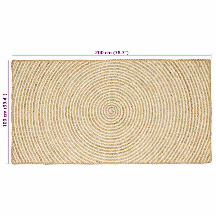 Områdetæpper Hvid 100 x 200 cm Jute