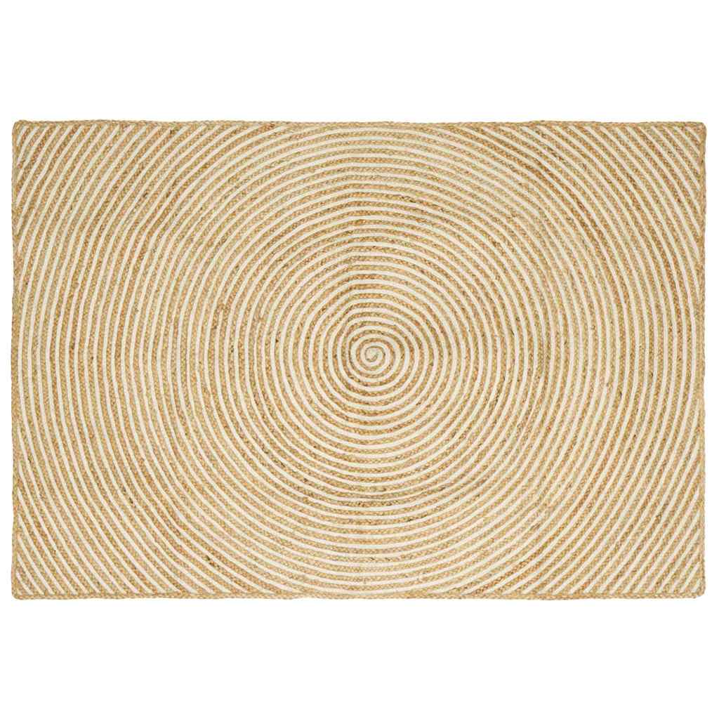 Område tæppe Hvid 120 x 170 cm Jute