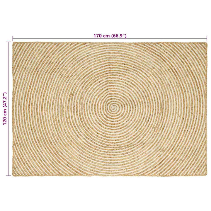 Områdetæpper Hvid 120 x 170 cm Jute
