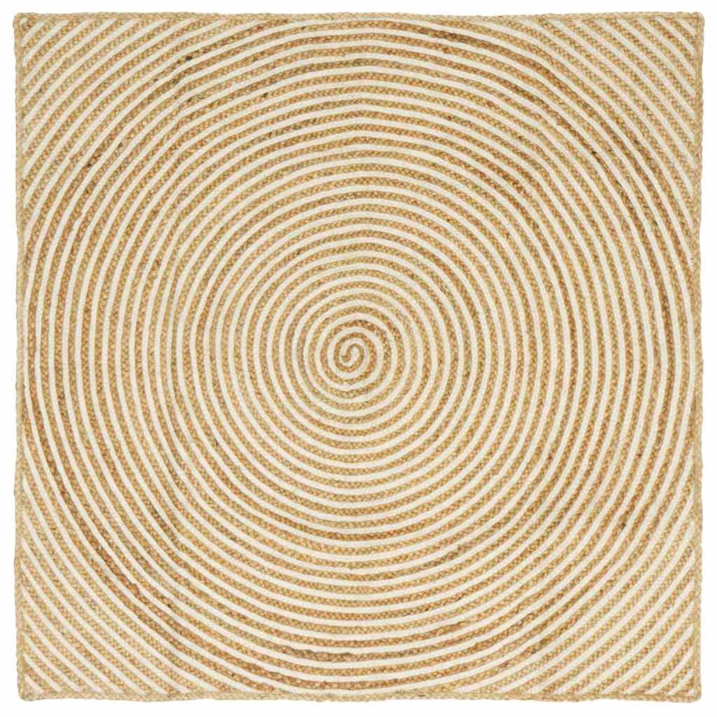 Område tæppe Hvid 160 x 160 cm Jute