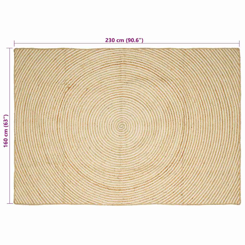 Områdetæpper Hvid 160 x 230 cm Jute