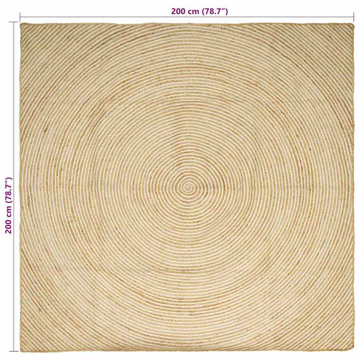 Områdetæpper Hvid 200 x 200 cm Jute