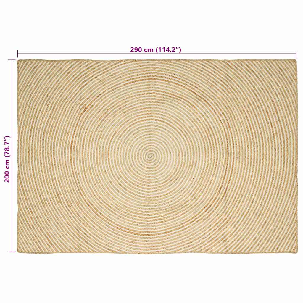 Områdetæpper Hvid 200 x 290 cm Jute