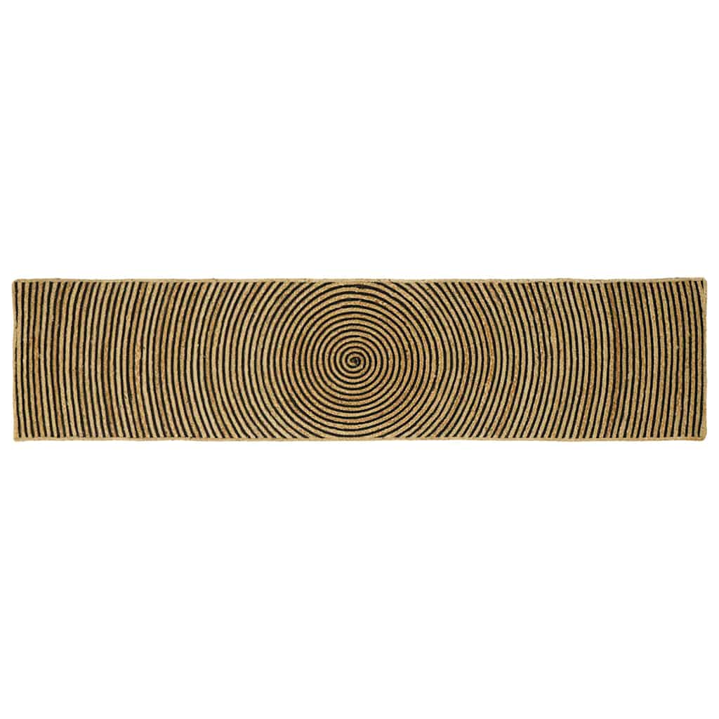 Område tæppe Sort 60 x 300 cm Jute