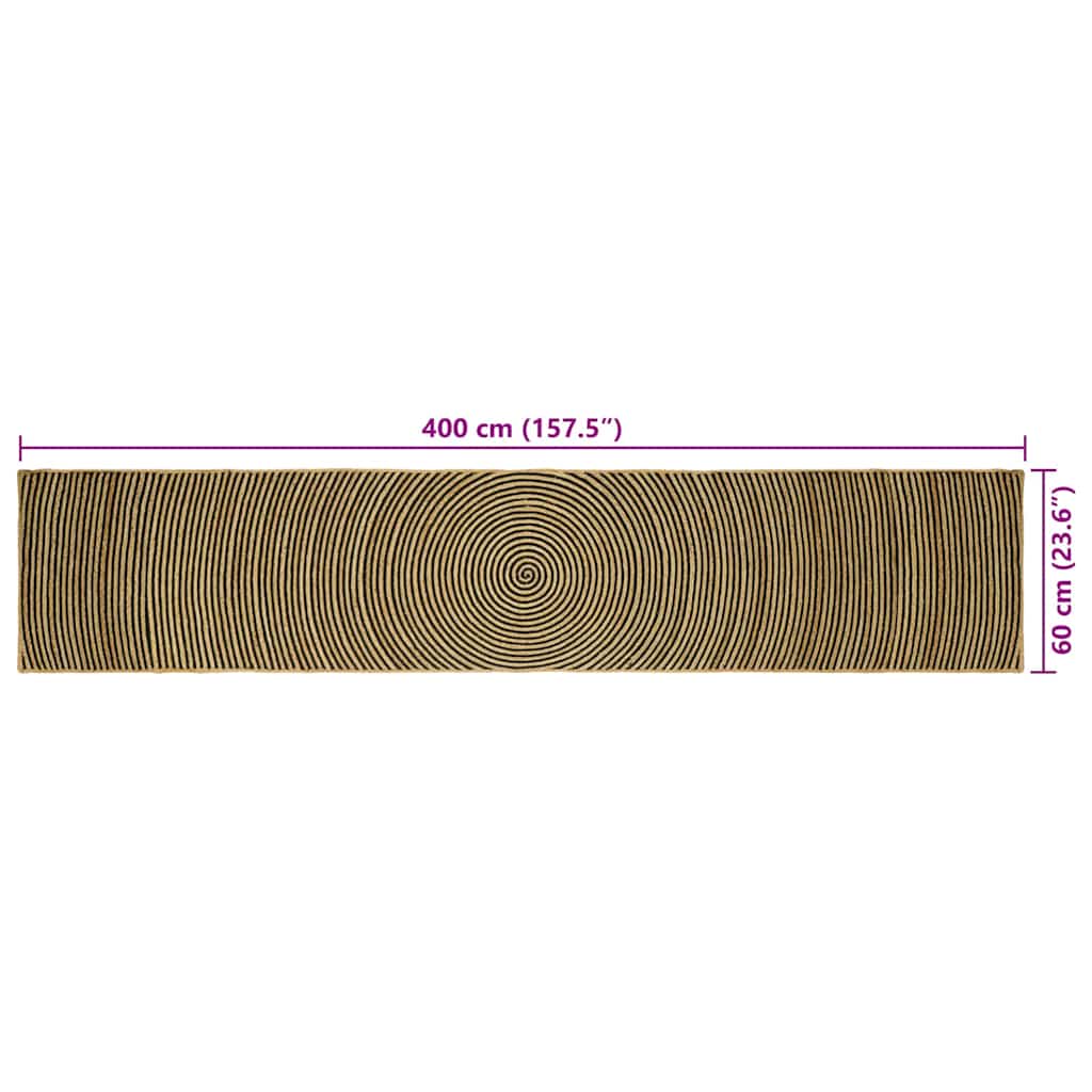 Områdetæpper Sort 60 x 400 cm Jute