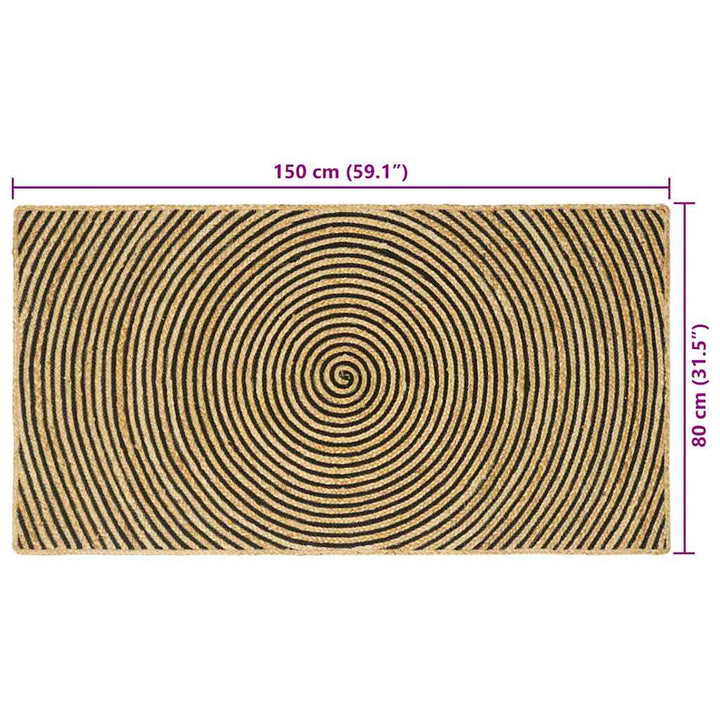 Områdetæpper Sort 80 x 150 cm Jute