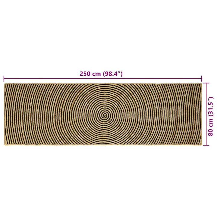 Områdetæpper Sort 80 x 250 cm Jute