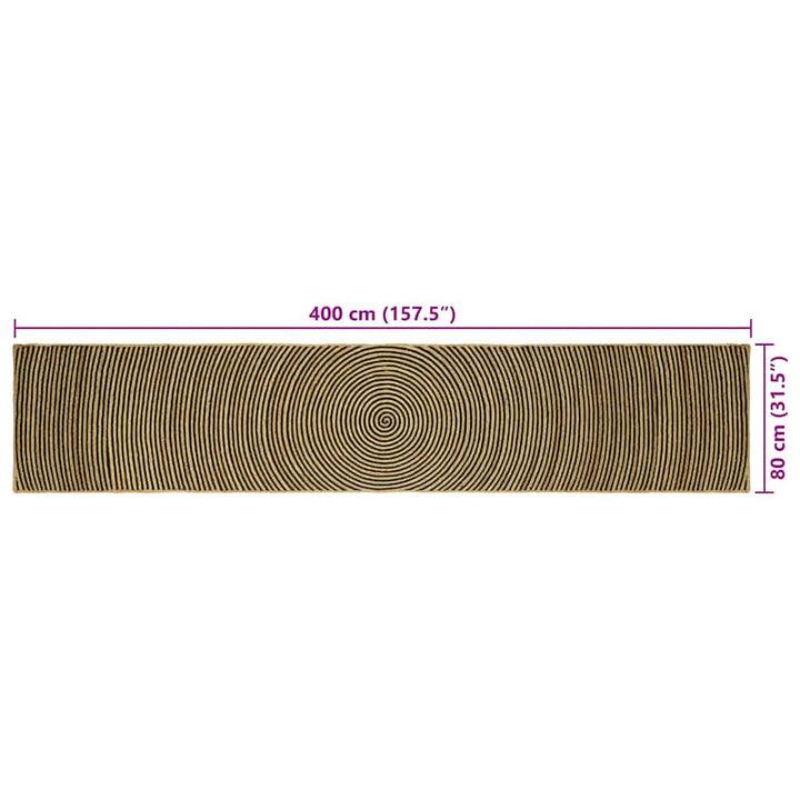 Områdetæpper Sort 80 x 400 cm Jute