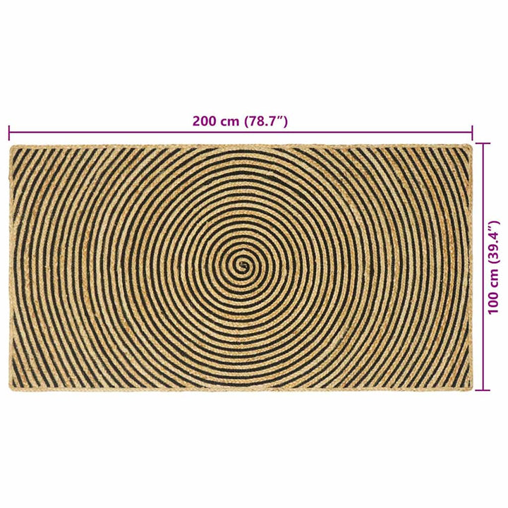 Områdetæpper Sort 100 x 200 cm Jute