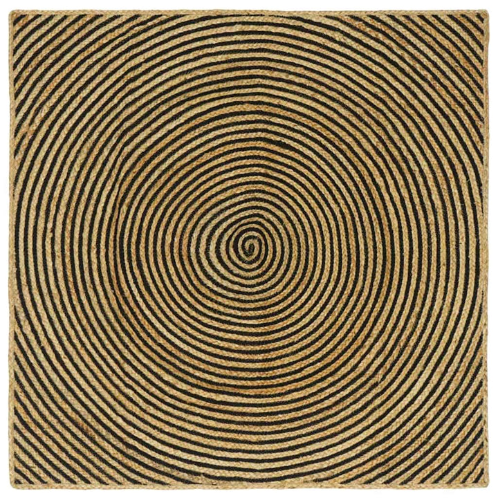 Områdetæpper Sort 120 x 120 cm Jute