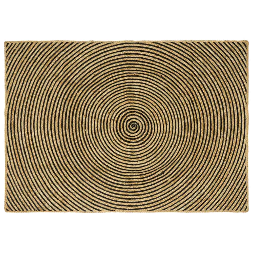 Område tæppe Sort 120 x 170 cm Jute