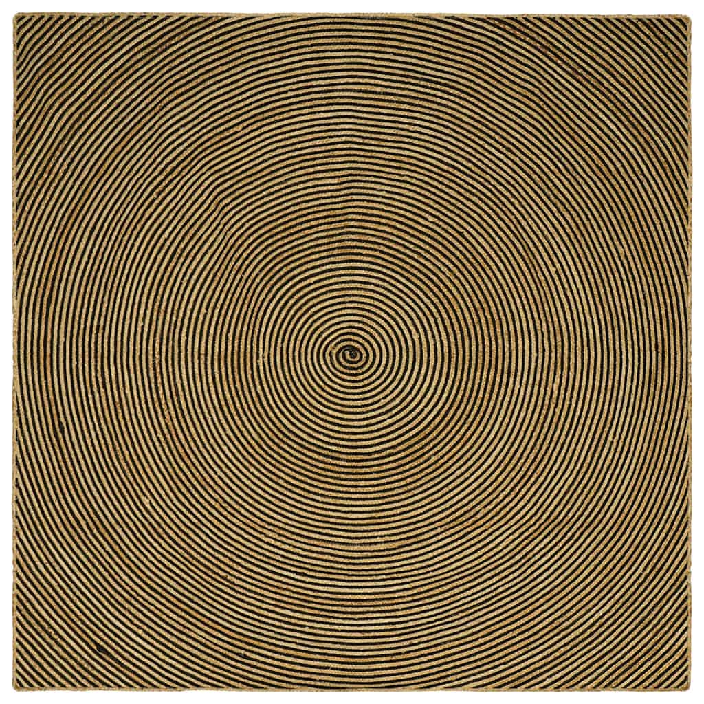 Områdetæpper Sort 200 x 200 cm Jute
