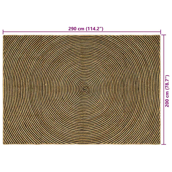 Områdetæpper Sort 200 x 290 cm Jute