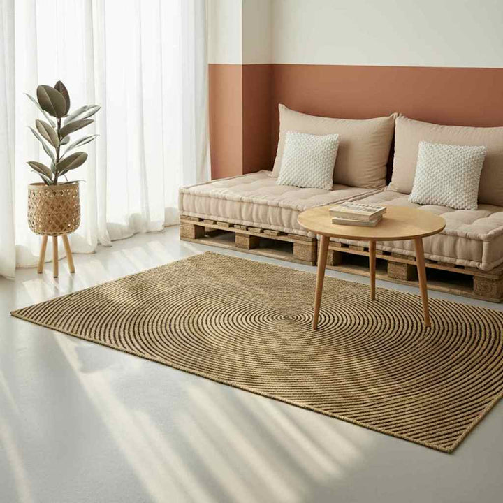 Områdetæpper Sort 240 x 240 cm Jute