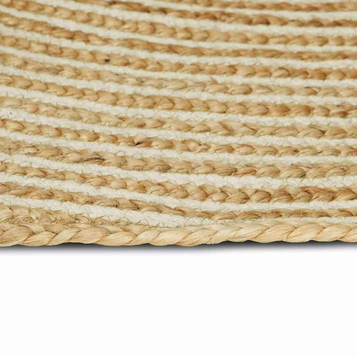 Områdetæpper Natur og hvid 152 x 245 cm Jute