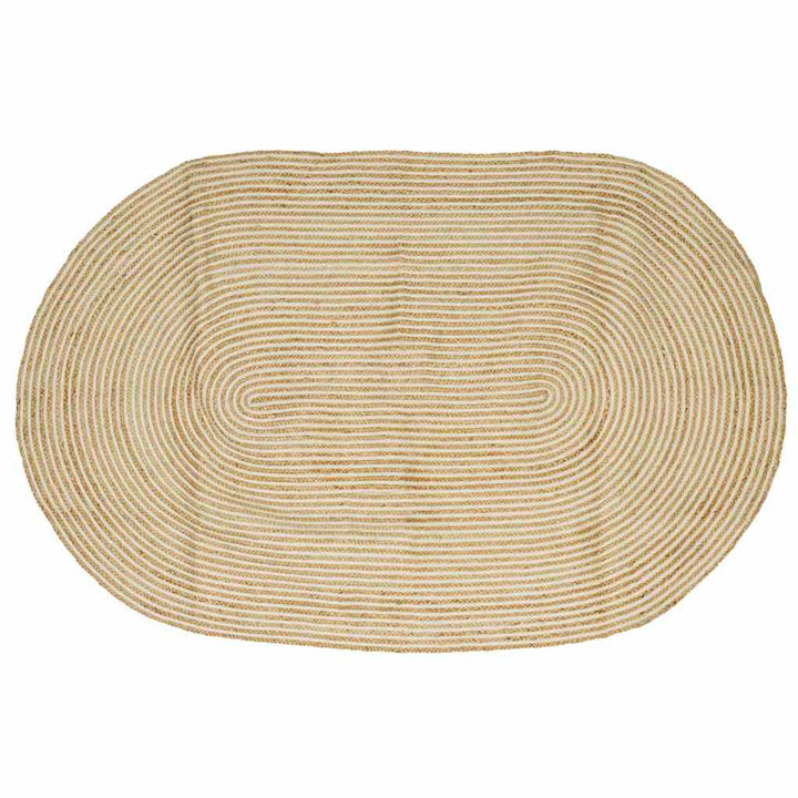 Områdetæpper Natur og hvid 205 x 305 cm Jute