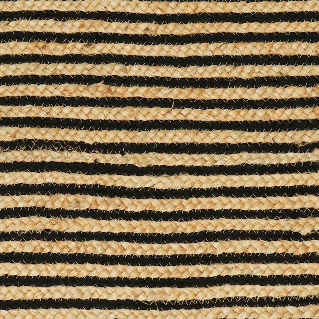 Områdetæpper Naturfarvet og sort 100 x 152 cm Jute