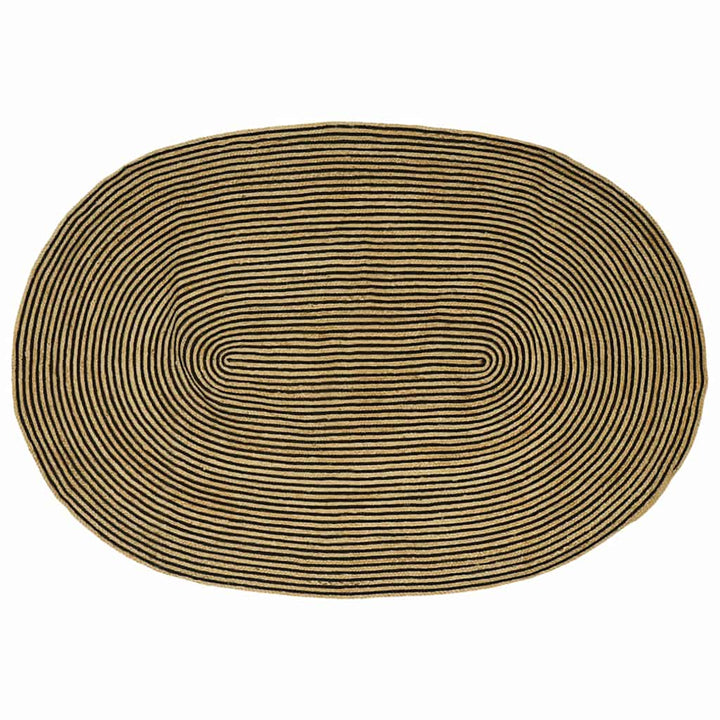Områdetæpper Naturfarvet og sort 205 x 305 cm Jute