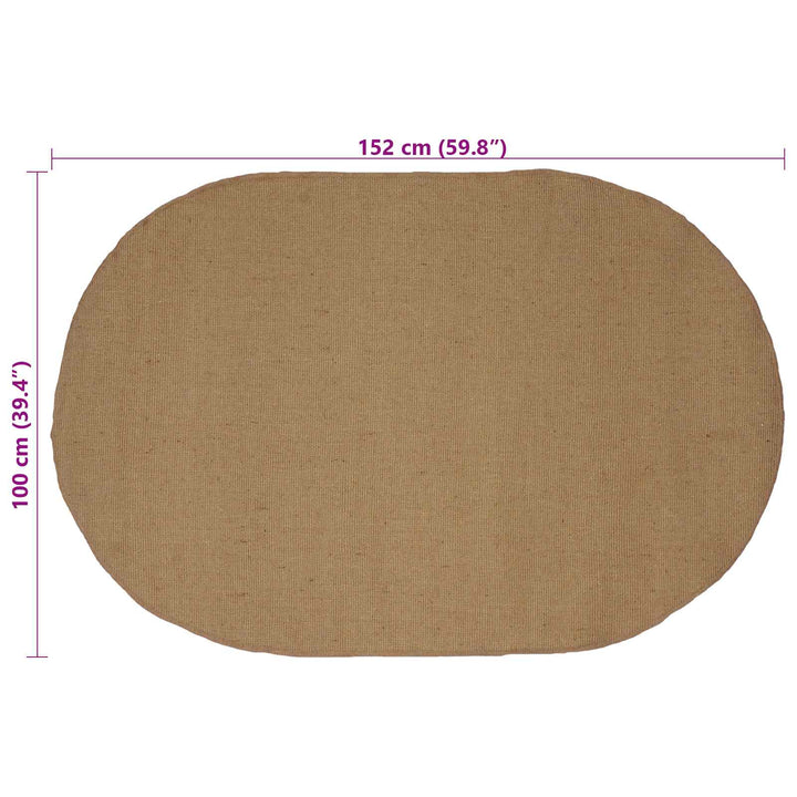 Områdetæpper Naturfarvet 100 x 152 cm Jute
