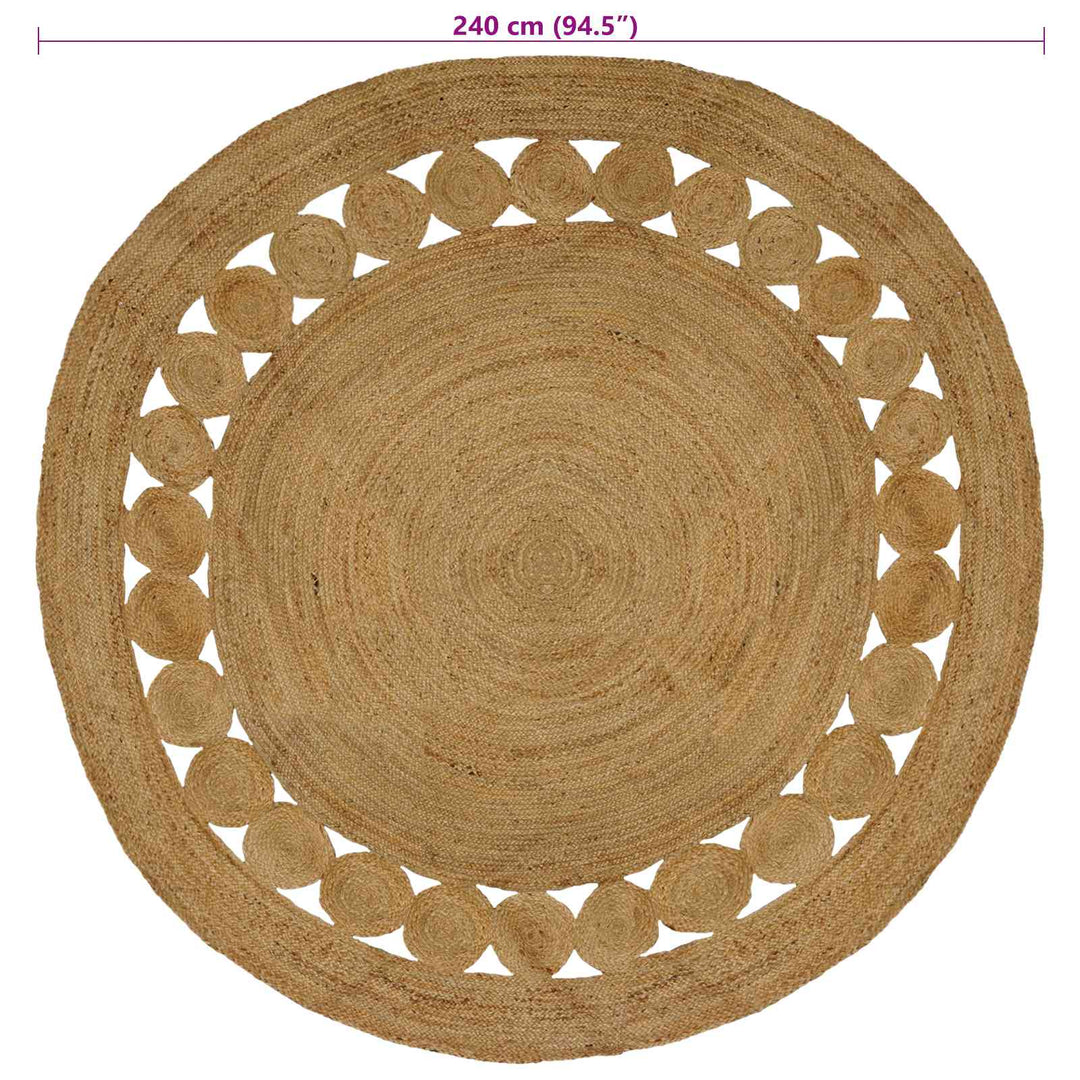 Områdetæpper Naturfarvet Ø 240 cm Jute