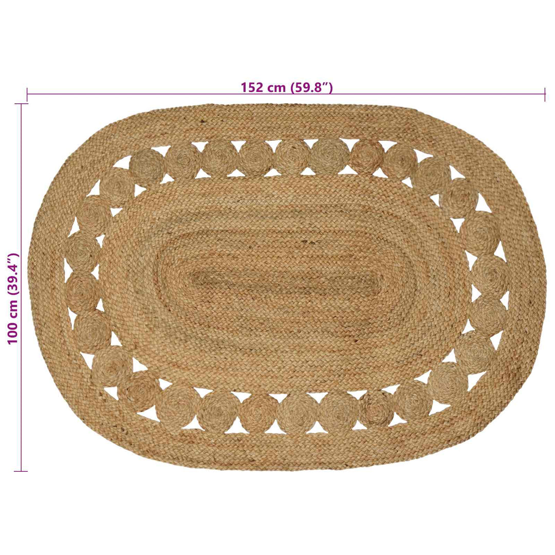 Områdetæpper Naturfarvet 100 x 152 cm Jute
