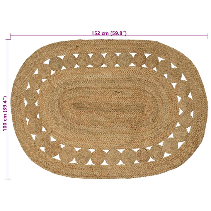 Områdetæpper Naturfarvet 100 x 152 cm Jute