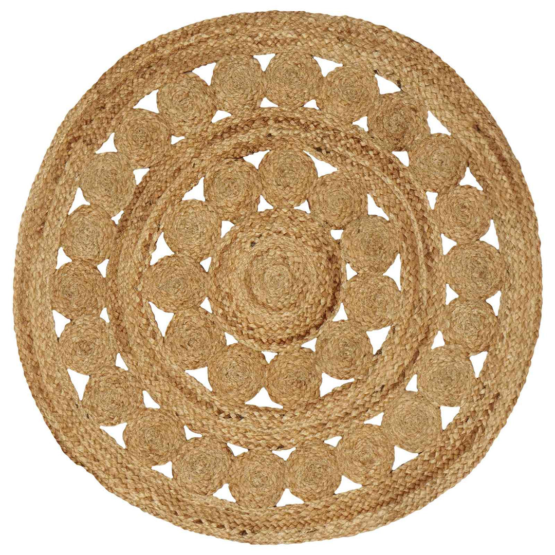 Områdetæpper Naturfarvet Ø 90 cm Jute