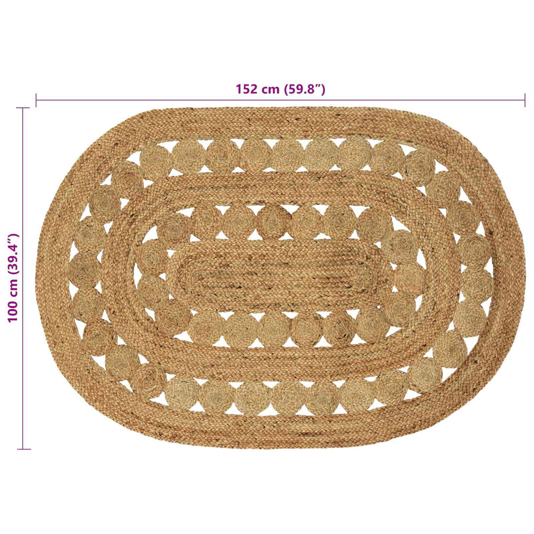 Områdetæpper Naturfarvet 100 x 152 cm Jute