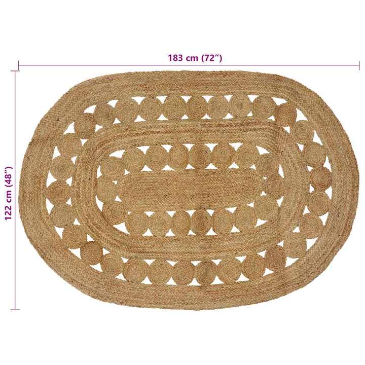 Områdetæpper Naturfarvet 122 x 183 cm Jute
