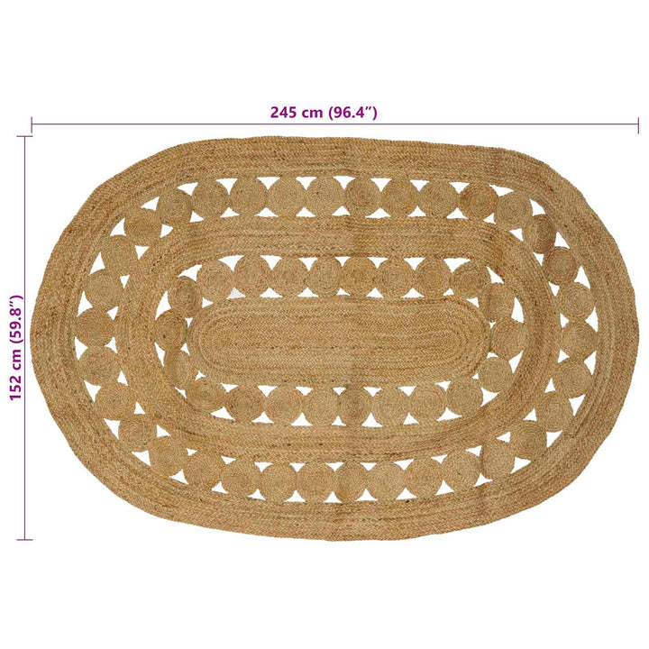 Områdetæpper Naturfarvet 152 x 245 cm Jute