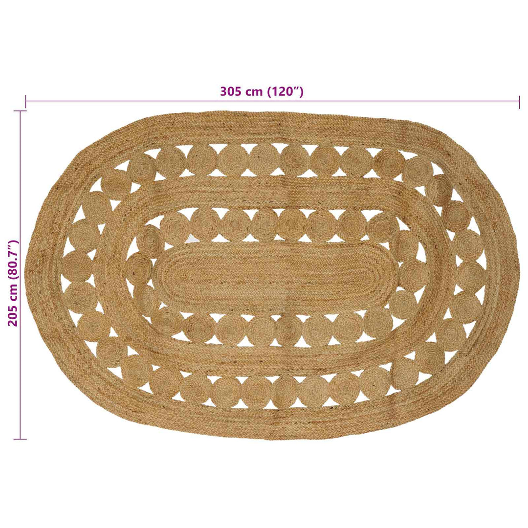 Områdetæpper Naturfarvet 205 x 305 cm Jute