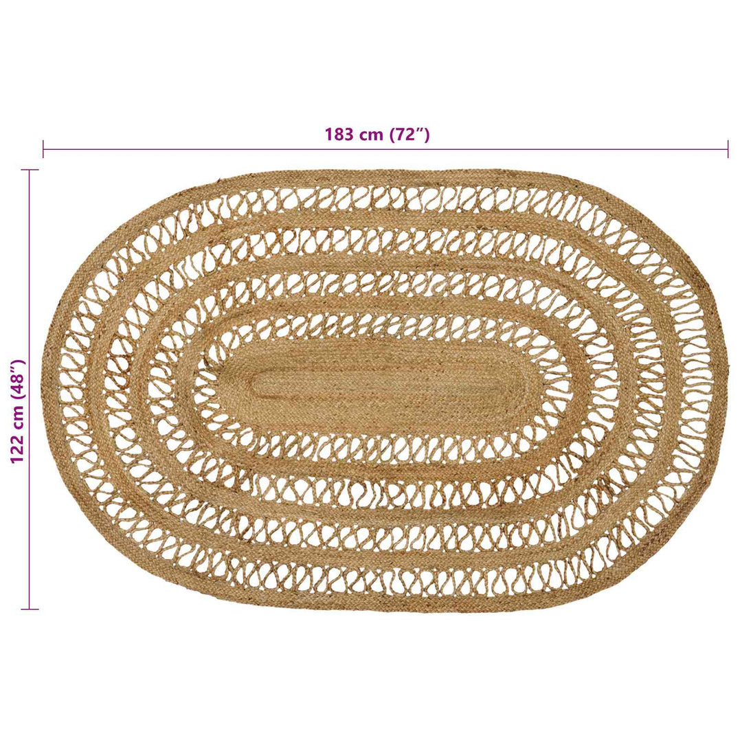 Områdetæpper Naturfarvet 122 x 183 cm Jute