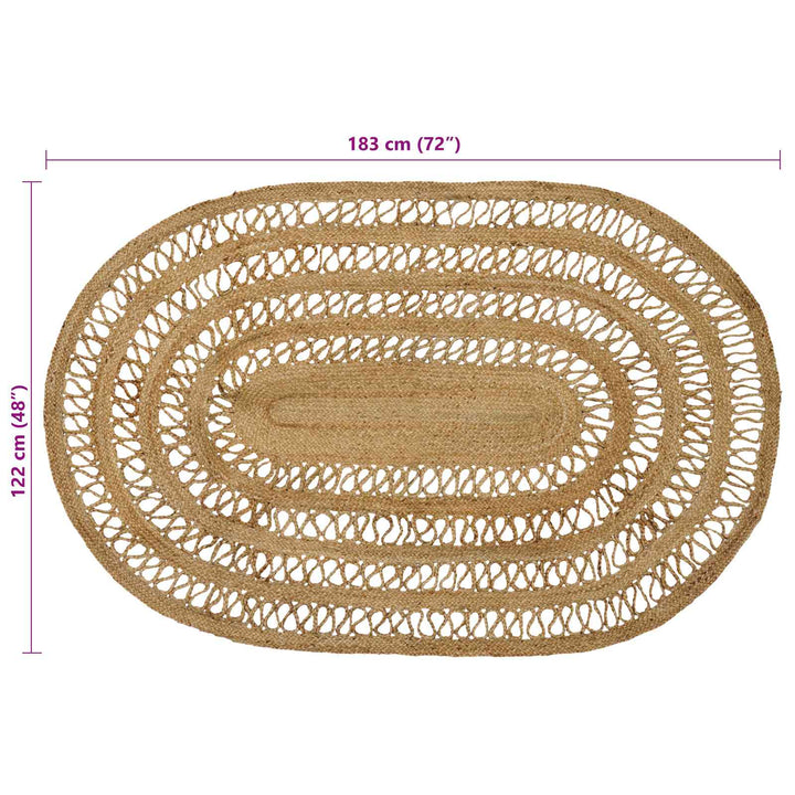 Områdetæpper Naturfarvet 122 x 183 cm Jute