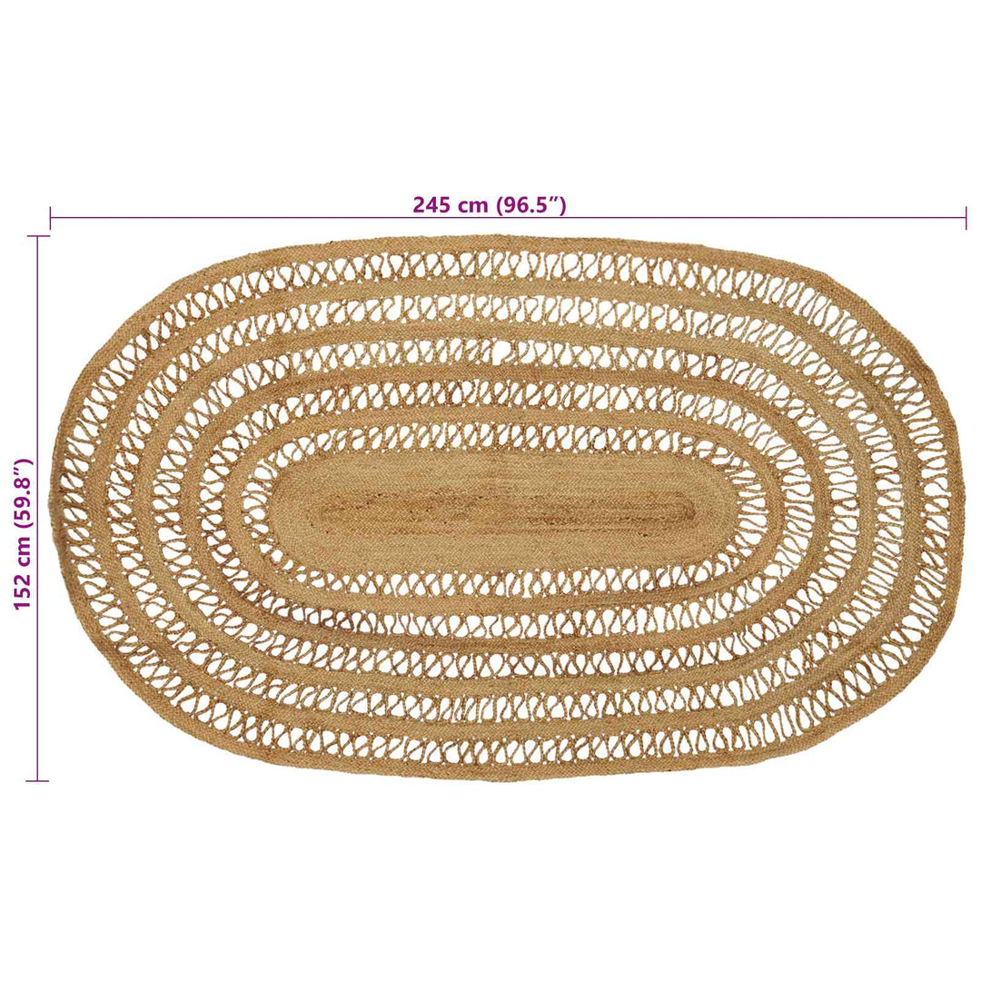 Områdetæpper Naturfarvet 152 x 245 cm Jute