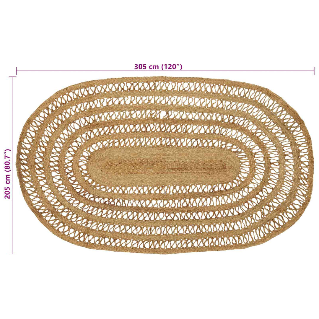 Områdetæpper Naturfarvet 205 x 305 cm Jute